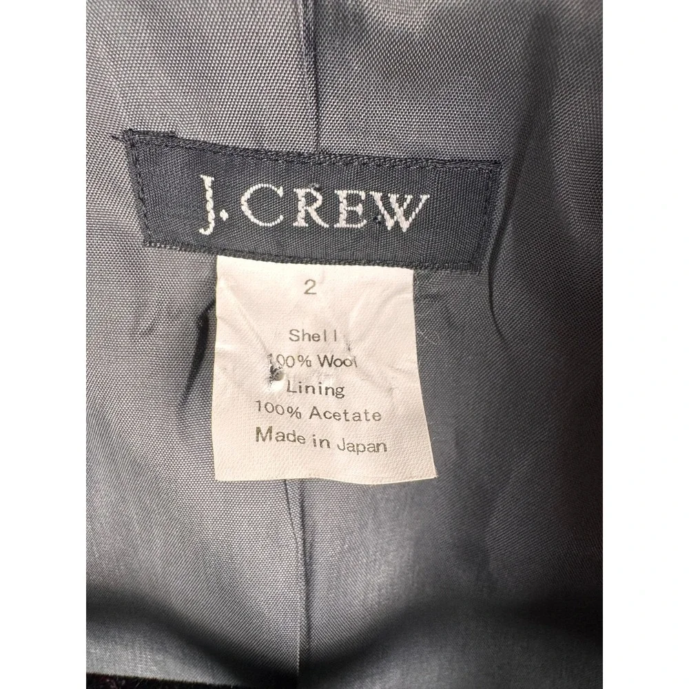 J.Crew Women's Wool Blazer Size 2 Three‎ Button Closure Gray Classic Career